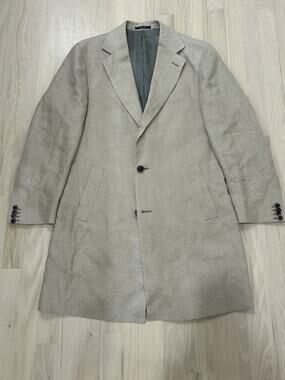SUITSUPPLY Vicenza Linen Unstructured 3 Roll 2 Overcoat Sz 38 US 48 IT